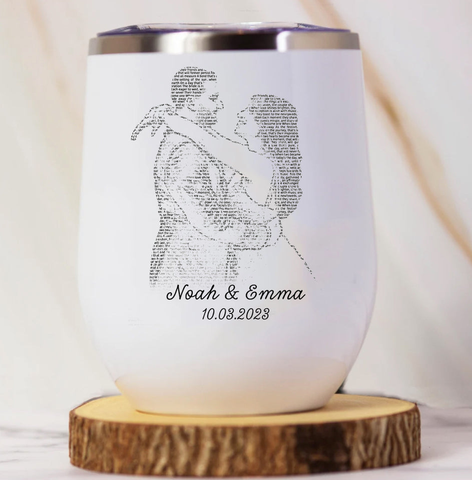 1st Anniversary Gift First Dance Lyrics First Dance Wedding Gift Songs Personalized Wedding Wine Tumbler