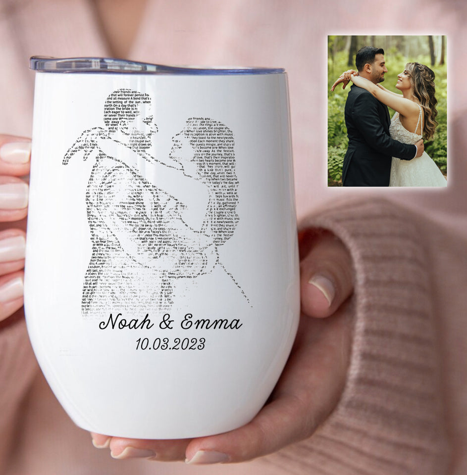 1st Anniversary Gift First Dance Lyrics First Dance Wedding Gift Songs Personalized Wedding Wine Tumbler