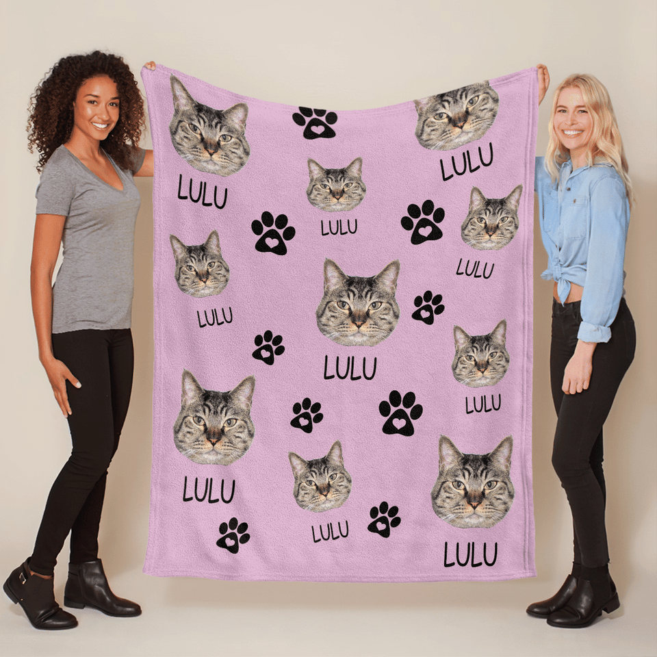 Custom Pet Photo blanket, Any Pet Photo Blanket, Cat Photo Blanket, Cat Mom Gift, Cat Grandma Gift