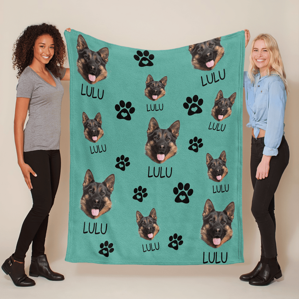 Custom Pet Photo blanket, Any Pet Photo Blanket, Dog Mom Gift, Dog Grandma Gift