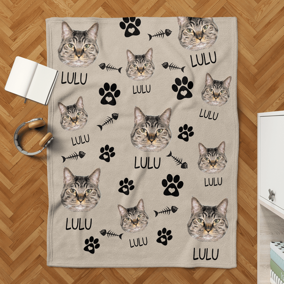 Custom Pet Photo blanket, Any Pet Photo Blanket, Cat Photo Blanket, Cat Mom Gift, Cat Grandma Gift
