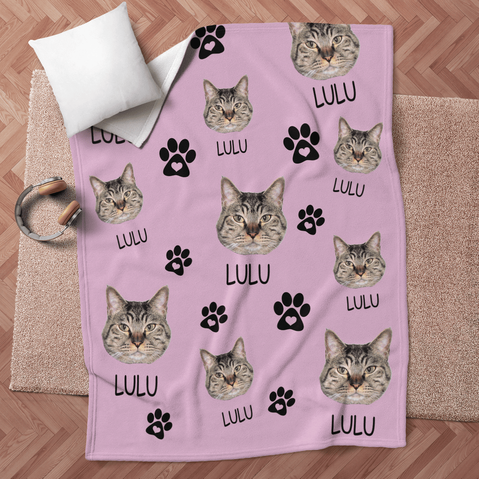 Custom Pet Photo blanket, Any Pet Photo Blanket, Cat Photo Blanket, Cat Mom Gift, Cat Grandma Gift