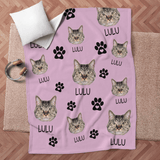 Custom Pet Photo blanket, Any Pet Photo Blanket, Cat Photo Blanket, Cat Mom Gift, Cat Grandma Gift