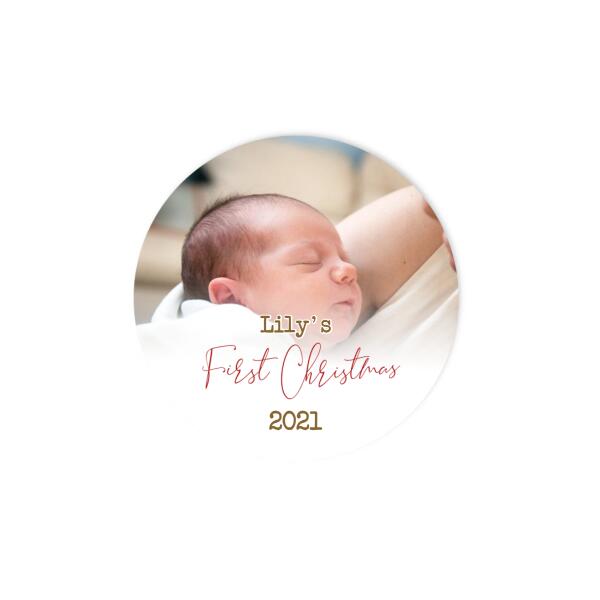 Personalized Baby Photo First Christmas Ceramic Ornament, Custom Photo Ornament