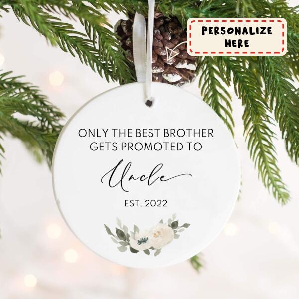 Personalized Baby Announcement to Brother, Christmas Baby Announcement Ornament