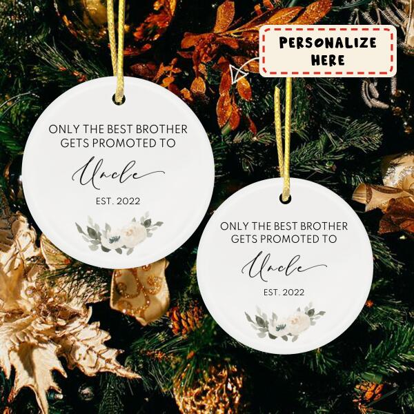 Personalized Baby Announcement to Brother, Christmas Baby Announcement Ornament