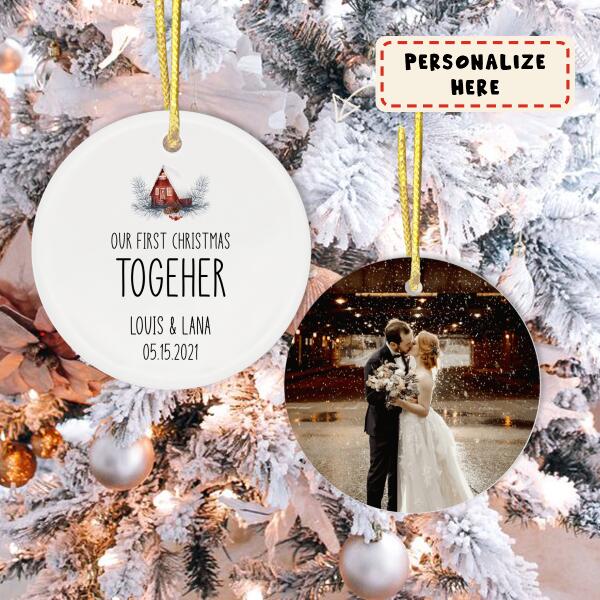 Personalized Couples Christmas Ornament,  Our First Christmas Together, New Couple Christmas Gift Keepsake