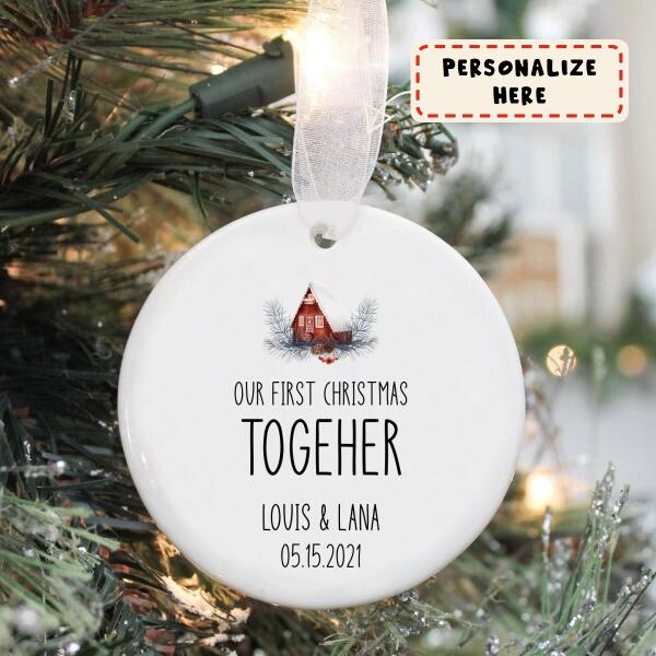Personalized Couples Christmas Ornament,  Our First Christmas Together, New Couple Christmas Gift Keepsake