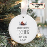 Personalized Couples Christmas Ornament,  Our First Christmas Together, New Couple Christmas Gift Keepsake