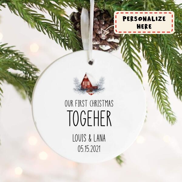 Personalized Couples Christmas Ornament,  Our First Christmas Together, New Couple Christmas Gift Keepsake