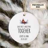 Personalized Couples Christmas Ornament,  Our First Christmas Together, New Couple Christmas Gift Keepsake