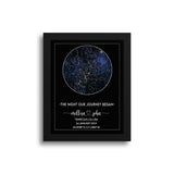 Valentine Gift For Boyfriend Him Personalized Valentine Night Sky Star Framed Art Print