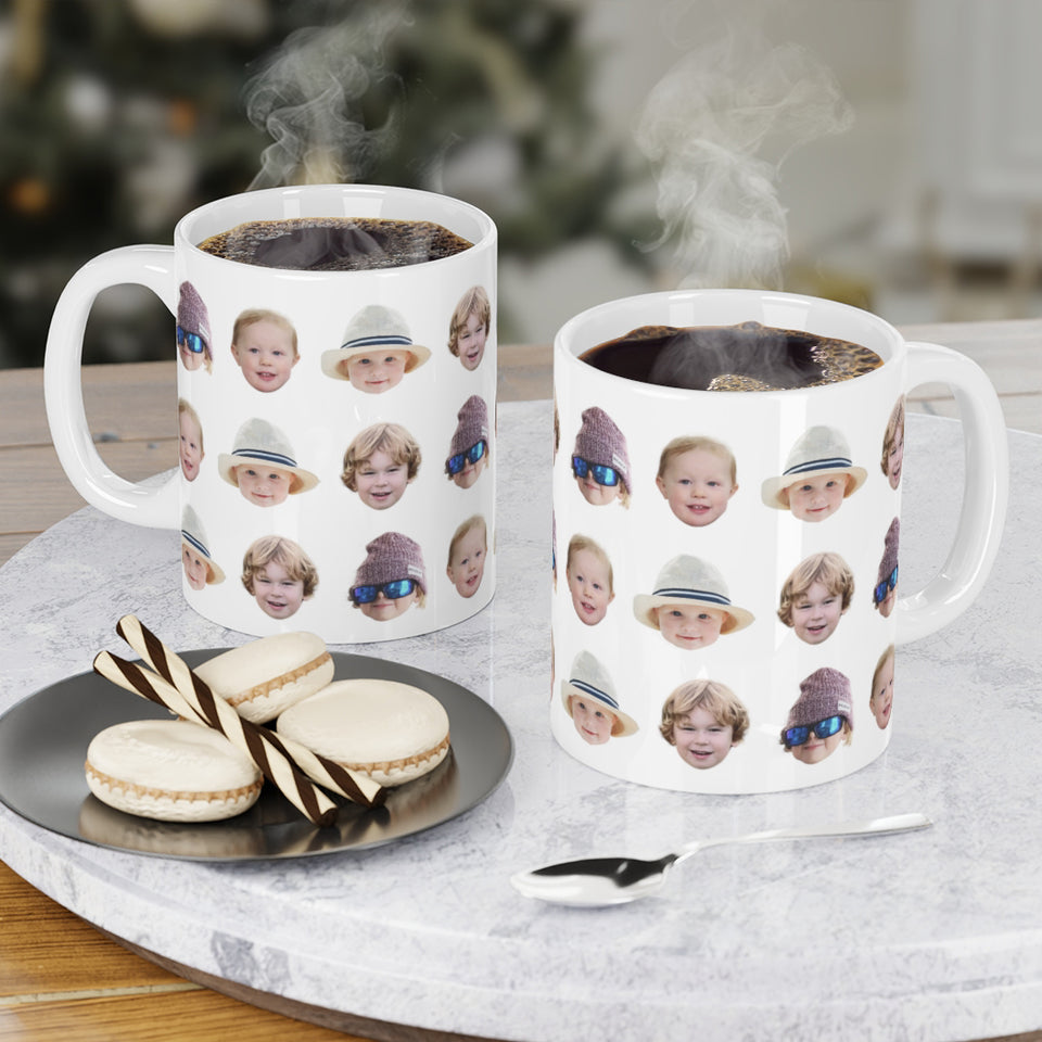 Custom Baby Face Mug, Funny Coffee Cup Gift for Mom, Dad, Grandma, Grandpa