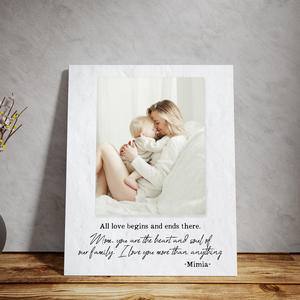 Custom Any Photo Mom Portrait, Mother Quote Canvas Wall Art, Mother's Day Canvas