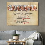 Personalized Grandma Photo Canvas, Gift For Grandma, Gift For Mother's Day, Birthday Gift For Grandma, Family Photo Canvas