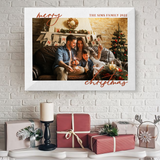 Personalized Custom Family Photo Painting Oil Christmas Wall, Christmas Painting Oil Wall Art