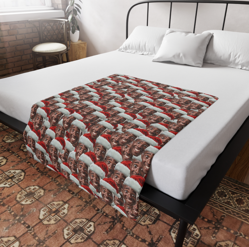 Custom Any Photo Face Funny Christmas Fleecee/Sherpa Blanket