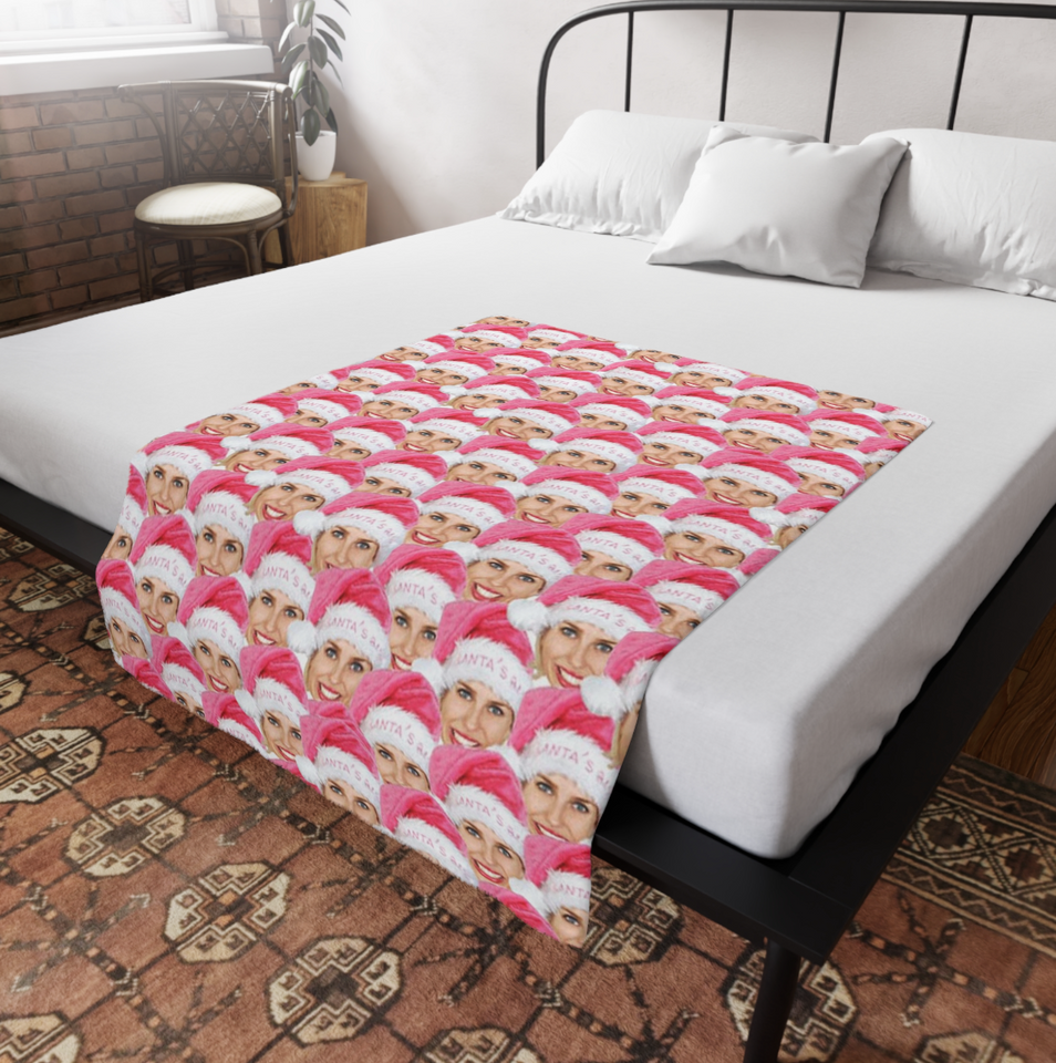 Custom Any Photo Face Funny Christmas Fleecee/Sherpa Blanket