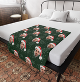 Custom Any Photo Face Funny Christmas Tree Fleecee/Sherpa Blanket