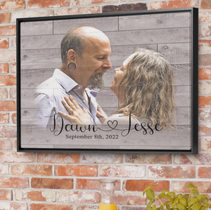 Personalized Wedding Couple Gift Painting, Anniversary Gift Couple Canvas Wall Art