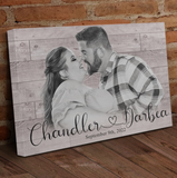 Personalized Wedding Couple Gift Painting, Anniversary Gift Couple Canvas Wall Art