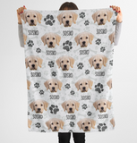 Upload Dog Photo on Blanket, Gift for Dog Lovers Personalized Blanket