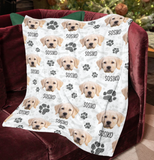 Upload Dog Photo on Blanket, Gift for Dog Lovers Personalized Blanket