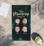 Funny Beach Towels for Mom, Personalized Mom This Mommy Belongs To Beach Towels