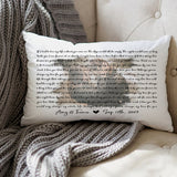 Custom Faded Wedding Photo with Song Lyrics Pillow,Wedding Gift, Anniversary Gift for Her, Anniversary Gift Canvas Throw Pillow