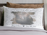 Custom Faded Wedding Photo with Song Lyrics Pillow,Wedding Gift, Anniversary Gift for Her, Anniversary Gift Canvas Throw Pillow