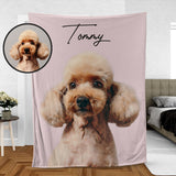 Custom Dog Portrait Personalized Blanket, Dog Lovers Gift, Pet Portrait Blanket, Pet Loss Gift, Dog Loss Gift