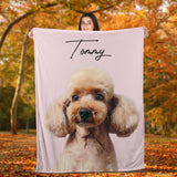 Custom Dog Portrait Personalized Blanket, Dog Lovers Gift, Pet Portrait Blanket, Pet Loss Gift, Dog Loss Gift