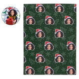 Custom Any Photo Face Funny Christmas Tree Fleecee/Sherpa Blanket