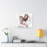 Personalized Couple Watercolors Portrait Canvas, Couples Painting Portraits Wall Art