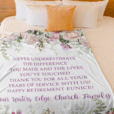 Personalized Retirement Gift For Women, Retirement Gifts For Her, Retirement Gift for Coworker, Retirement Fleece/Sherpa Blanket
