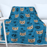 Upload Cat Photo on Blanket, Gift for Cat Lovers Personalized Blanket