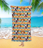 Personalized Pet Dog Cat Retro Beach Towel