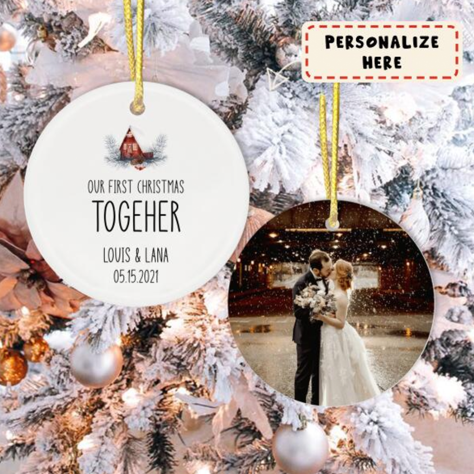 Personalized Couples Christmas Ornament,  Our First Christmas Together, New Couple Christmas Gift Keepsake