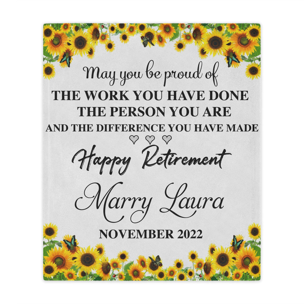 Personalized Retirement Gift For Women, Retirement Gifts For Her, Retirement Gift for Coworker, Retirement Fleece/Sherpa Blanket