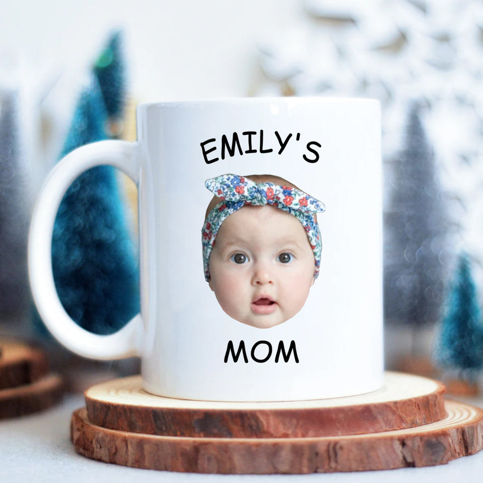 Custom Baby Photo Face Mug, Mug Gift For New Mom, New Mom Birthday Gift