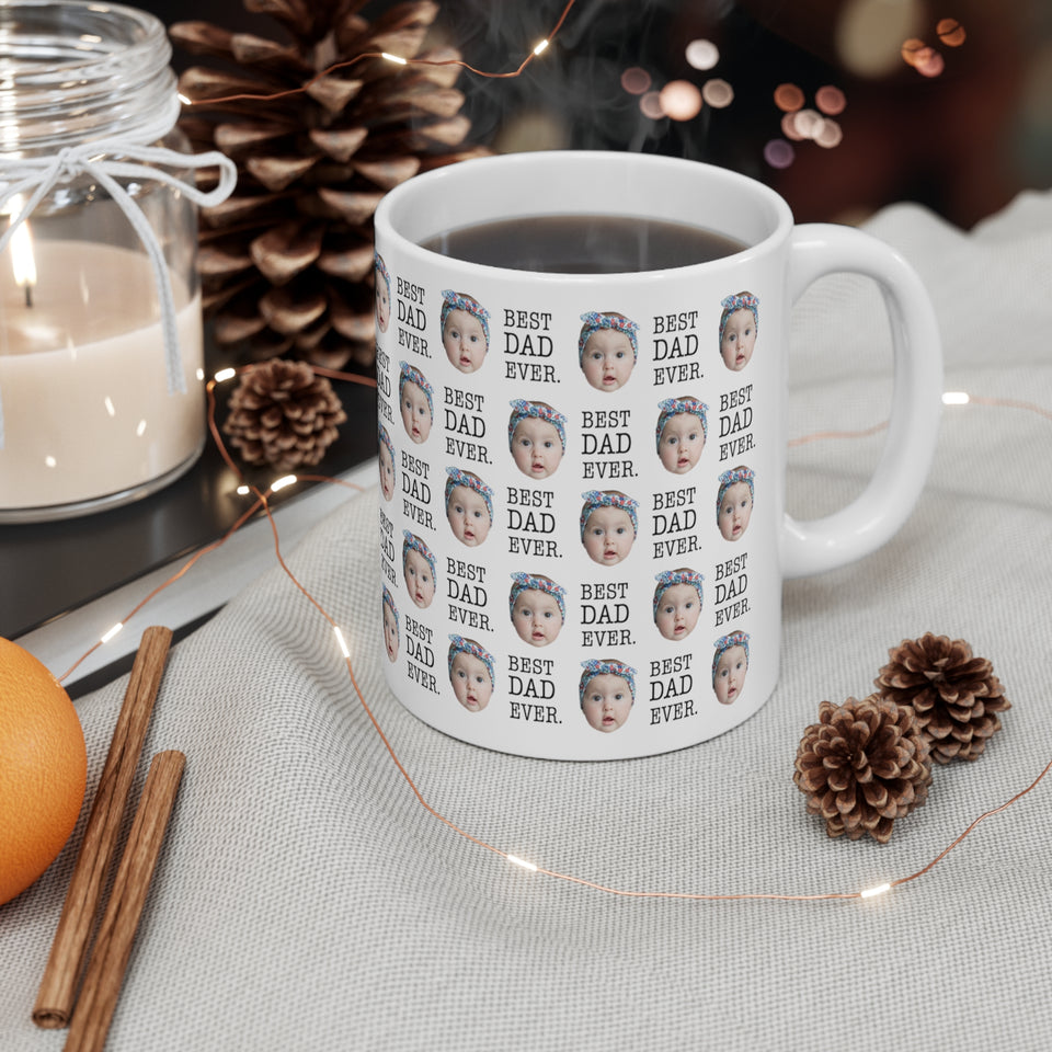 Personalized Best Dad Ever Baby Photo Mug, Dad Mug, Gift for Dad Mug