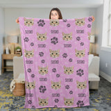 Upload Cat Photo on Blanket, Gift for Cat Lovers Personalized Blanket