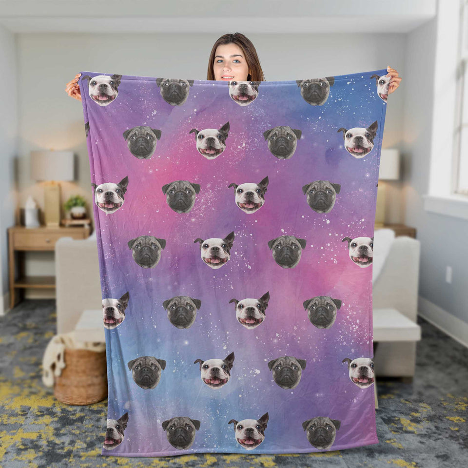 Custom Funny Blanket with Pictures, Personalized Custom Photo Galaxy Fleece/Sherpa Blankets