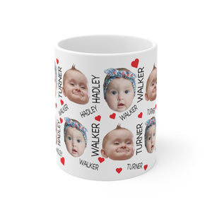 Custom Face Pattern Mug, Baby Photo Mug, Funny Gift For Mom Dad Grandma Grandpa