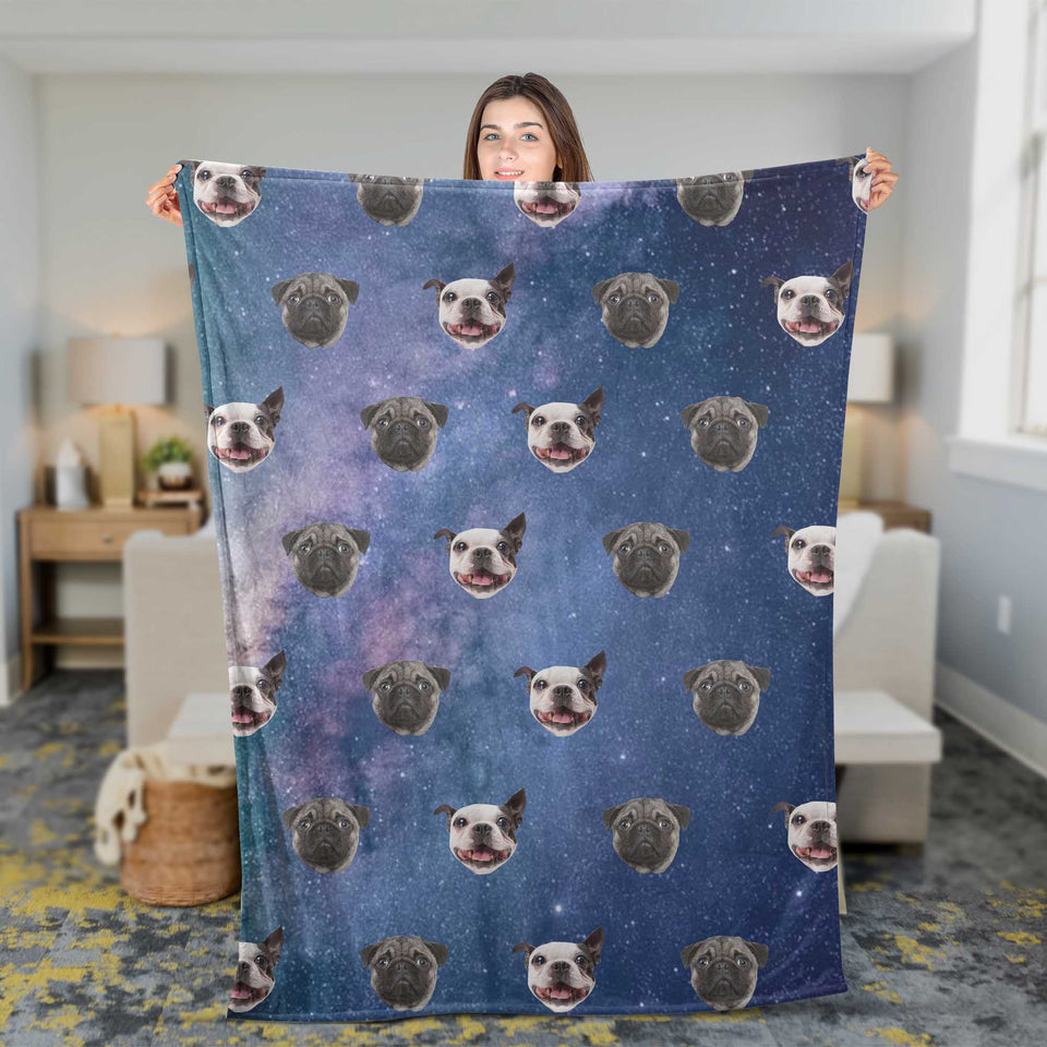 Custom Funny Blanket with Pictures, Personalized Custom Photo Galaxy Fleece/Sherpa Blankets