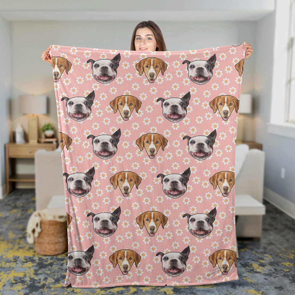 Personalized Pet Dog/Cat Photo 70's Retro Blanket - GreatestCustom