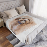 Personalized Pet Dog Cat Portrait on Blanket, Pet Dog Cat Blanket