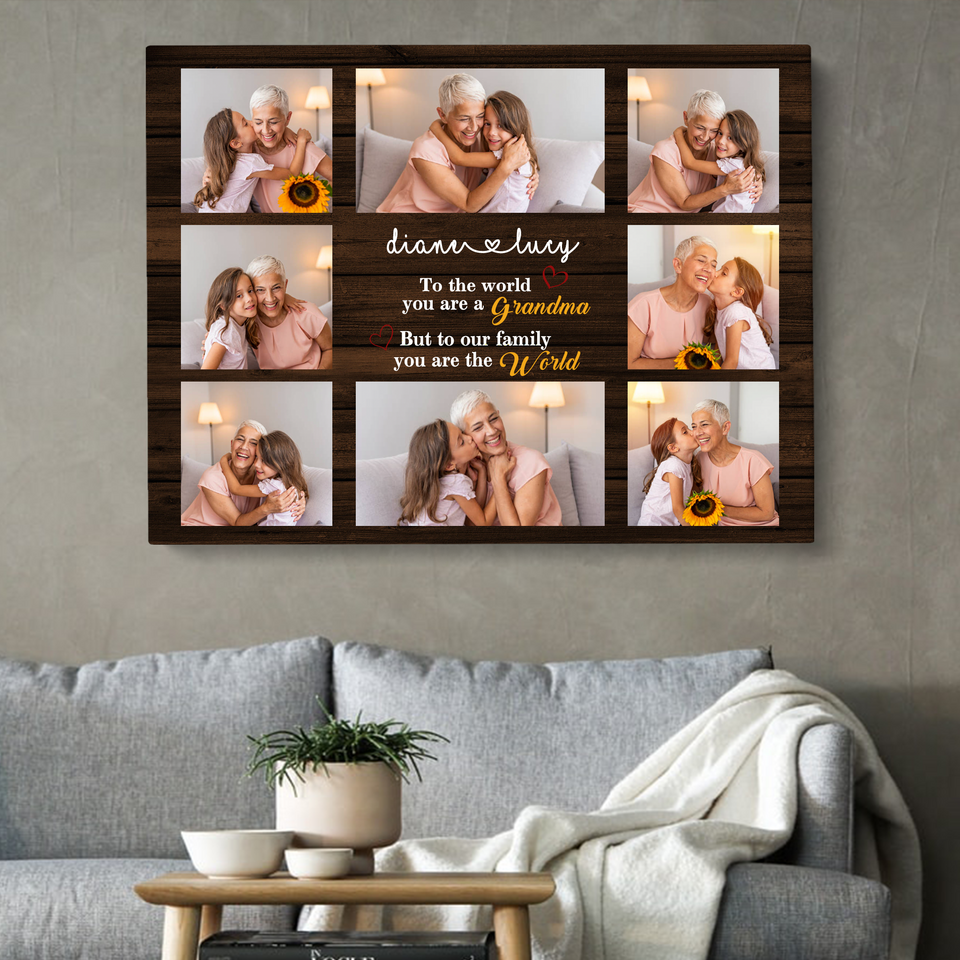 Personalized Grandma Photo Canvas, Gift For Grandma, Gift For Mother's Day, Birthday Gift For Grandma, Family Photo Canvas
