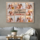 Personalized World's Best Grandma Photo Canvas, Gift For Grandma, Gift For Mother's Day, Birthday Gift For Grandma, Family Photo Canvas