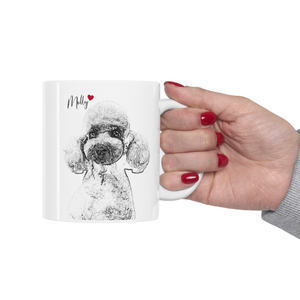 Personalized Pet Dog Cat Portrait Coffee Mug, Pet Memorial Loss Of Pet Gift Mug, Custom Dog Portrait Coffee Cup, Pet Lovers Gift